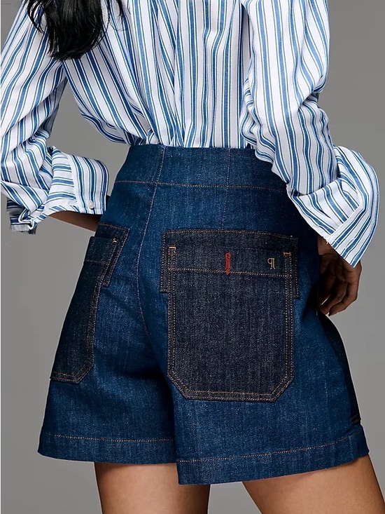 Anthropologie Pants - Anthropologie Dark Blue Denim High-Waist Pilcro Jean Shorts